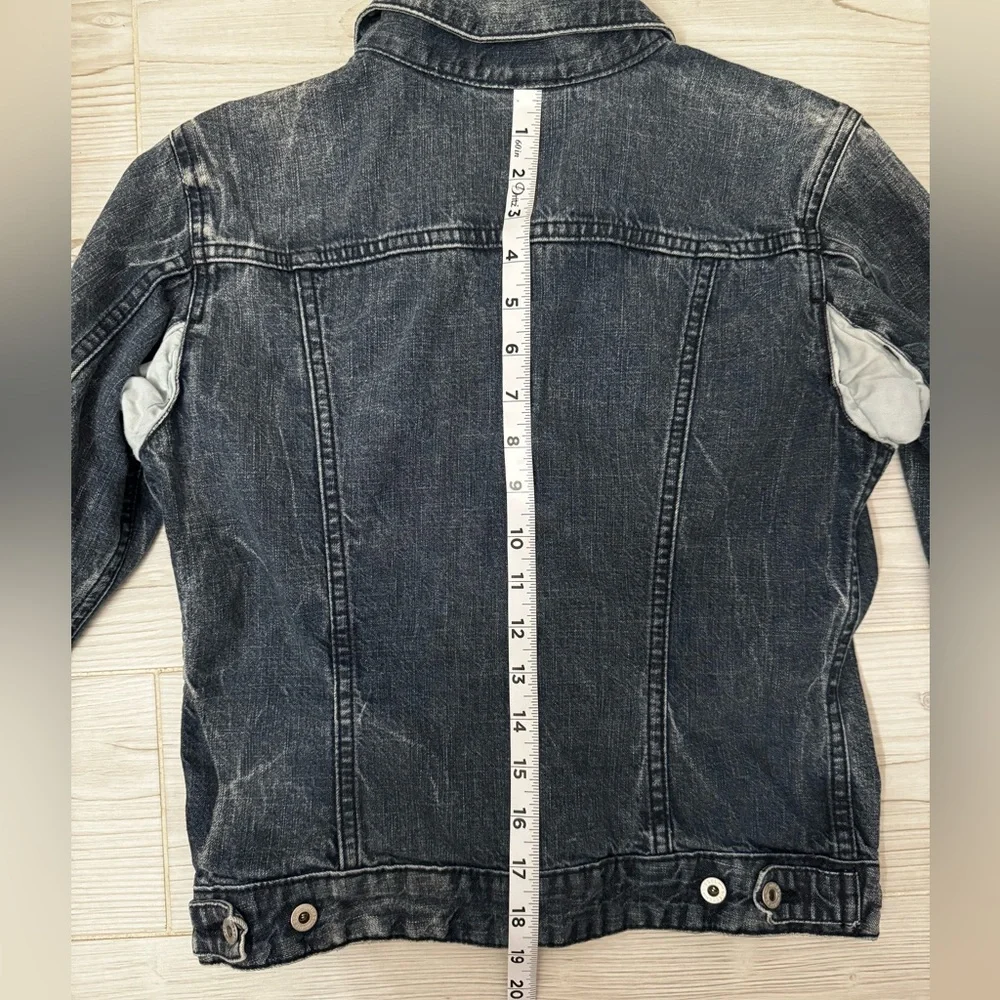 Diesel Vintage Boys Blue Denim Stone Washed Distressed Trucker Jacket Italy M